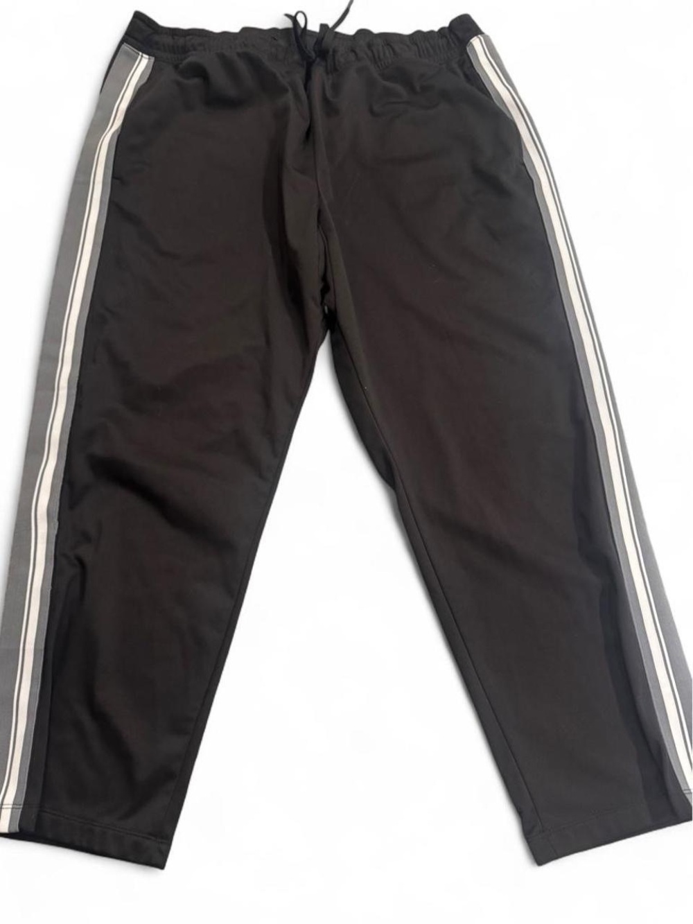 Athletic Works Black Joggers with Gray and White Side Stripes